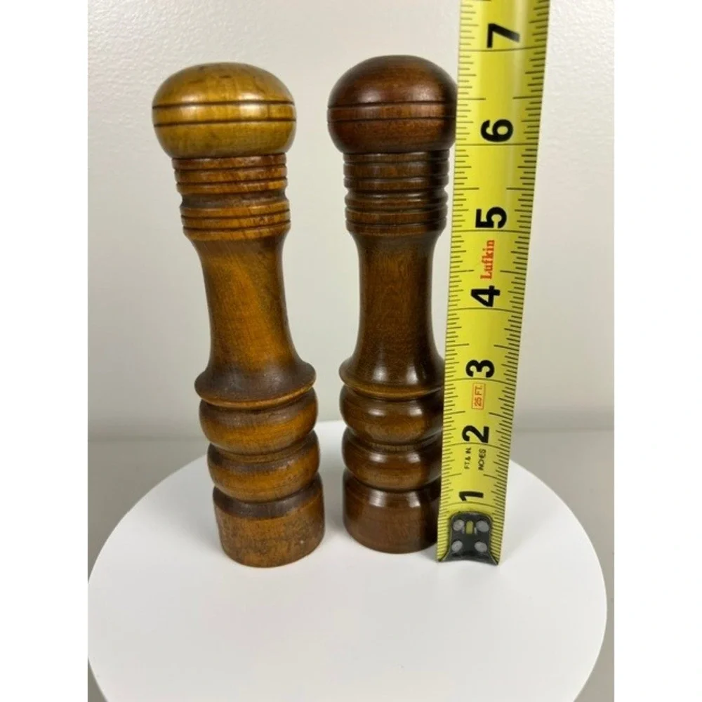Vintage Woodcrest by Styson Wooden Salt and Pepper Shaker Set Made in Japan‎ MCM